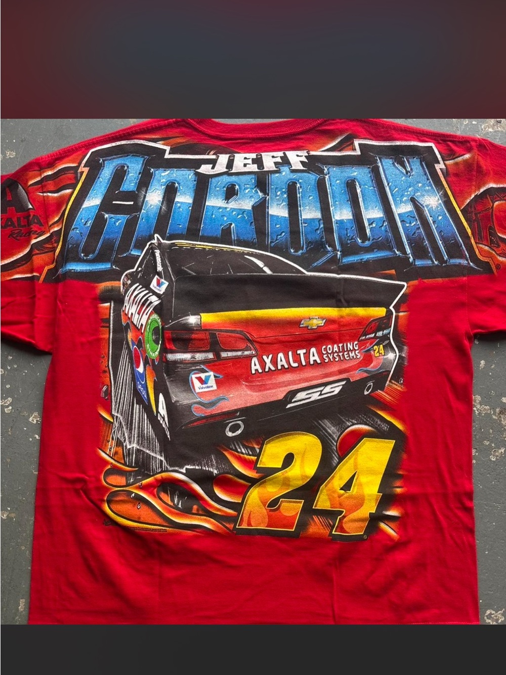 Jeff Gordon Red Graphic Short Sleeve Tee - Racing Print